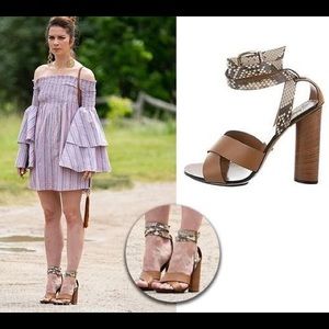 Halogen Haley Snake Skin & Suede Crisscross Sandal